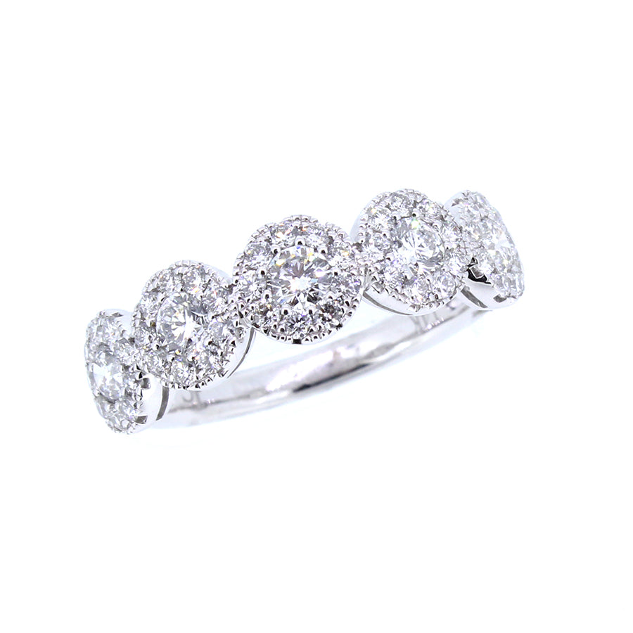 14KT white gold ring with 1.03ctw round diamonds, G/H-SI, se...