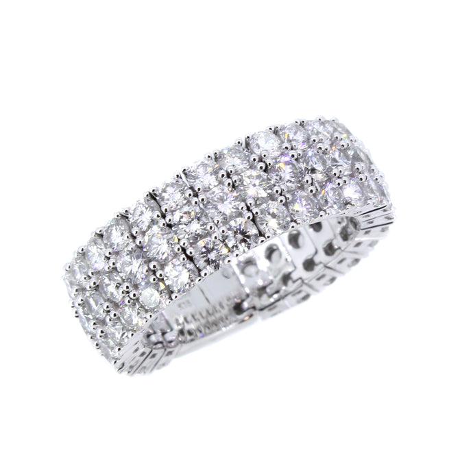 18KT white gold flexible band with 4.09ctw round diamonds, H...