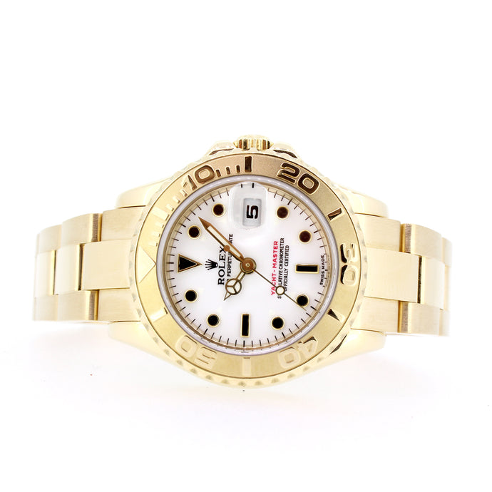 Rolex Yachtmaster, 18KT Yellow Gold, White Dial, 29mm