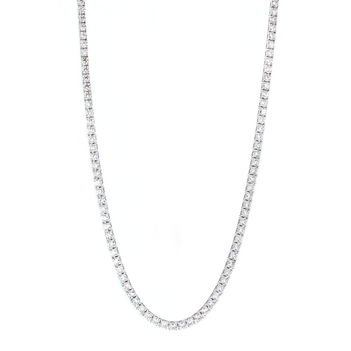 14KT white gold tennis necklace with 11.15ctw round diamonds...
