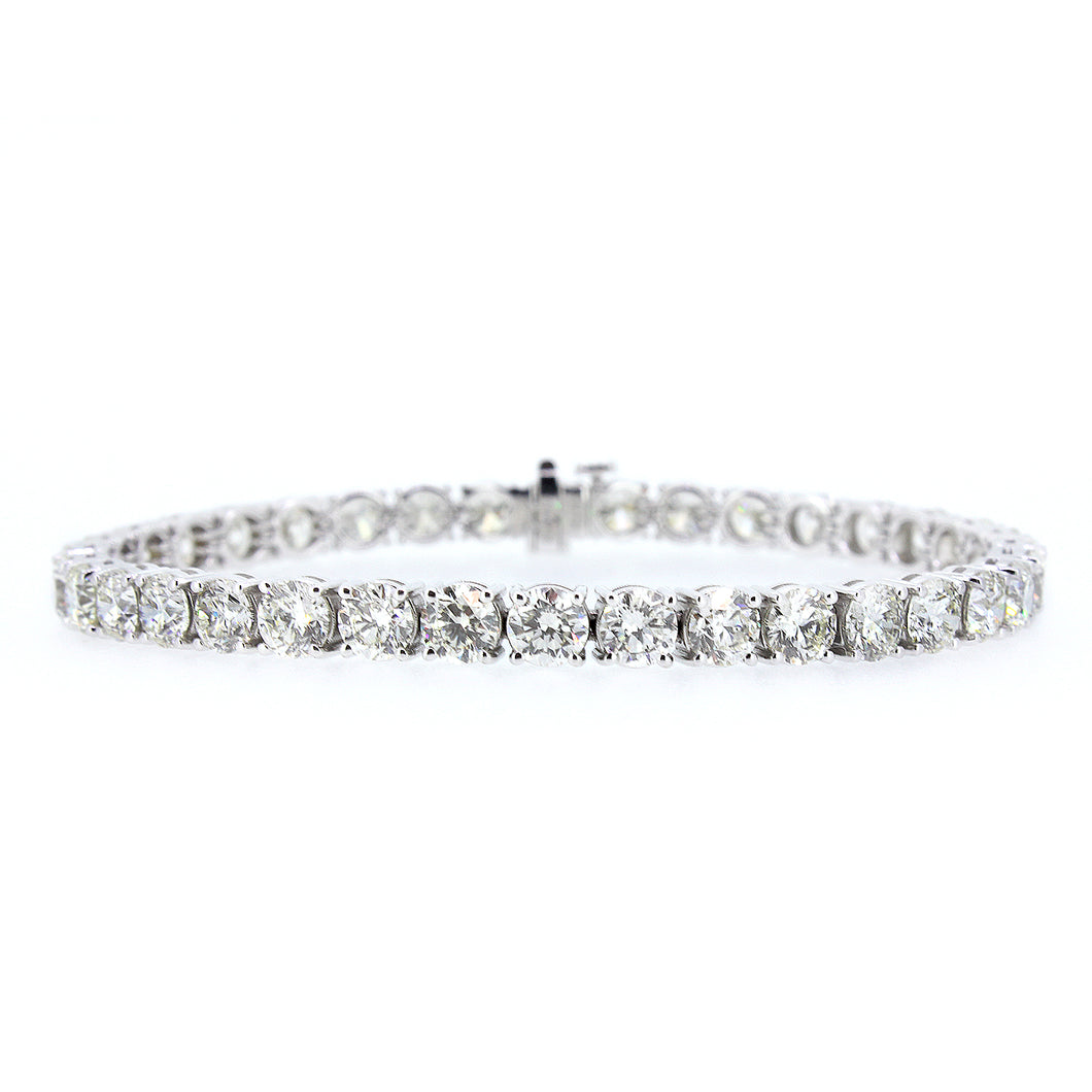 18KT white gold tennis bracelet with 14.79ctw round diamonds...