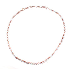 Load image into Gallery viewer, 14KT rose gold choker necklace with 3.79ctw bezel set round ...
