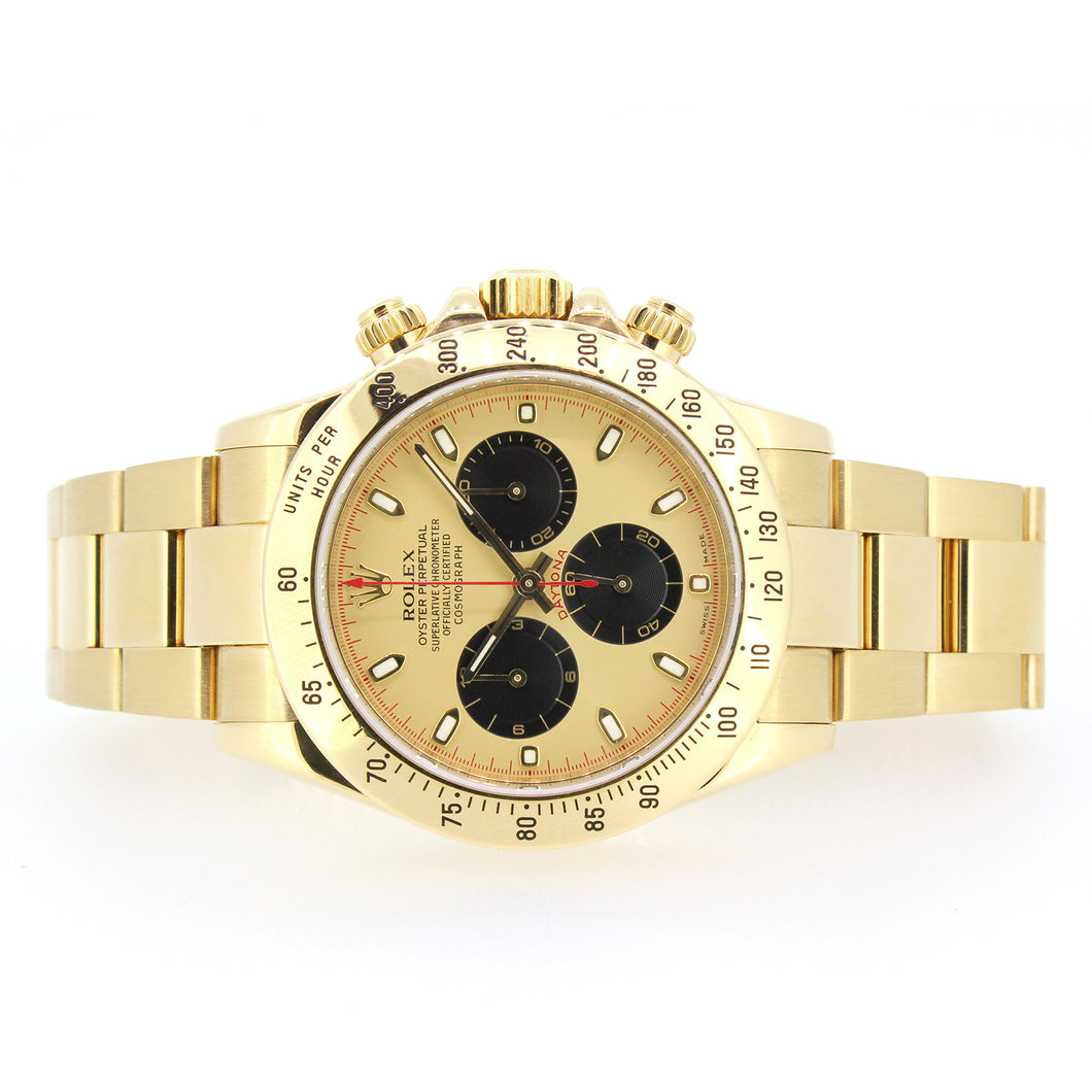 Rolex Daytona, 18KT Yellow Gold, Champagne Dial, 40mm