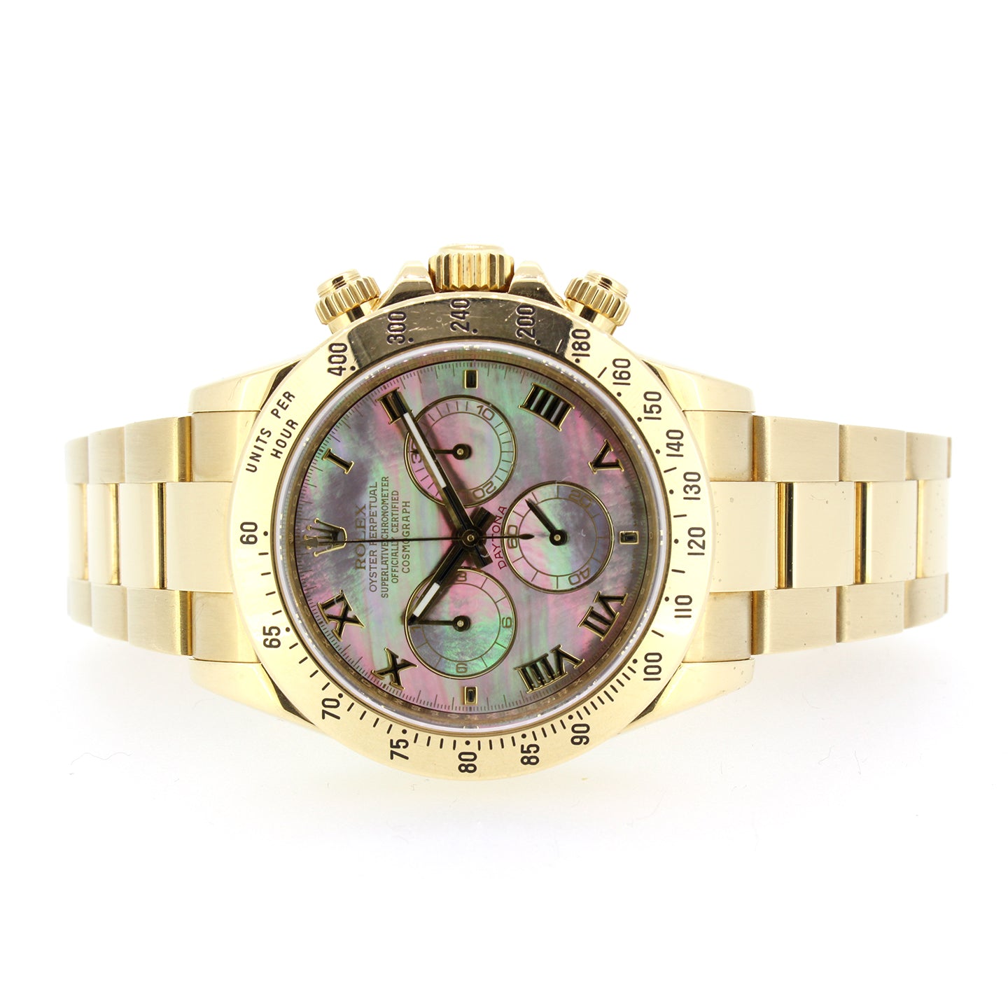 Rolex daytona yellow gold mother of pearl sale