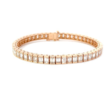 Load image into Gallery viewer, 18KT Rose Gold Emerald Cut Tennis Bracelet with 13.03ctw dia...
