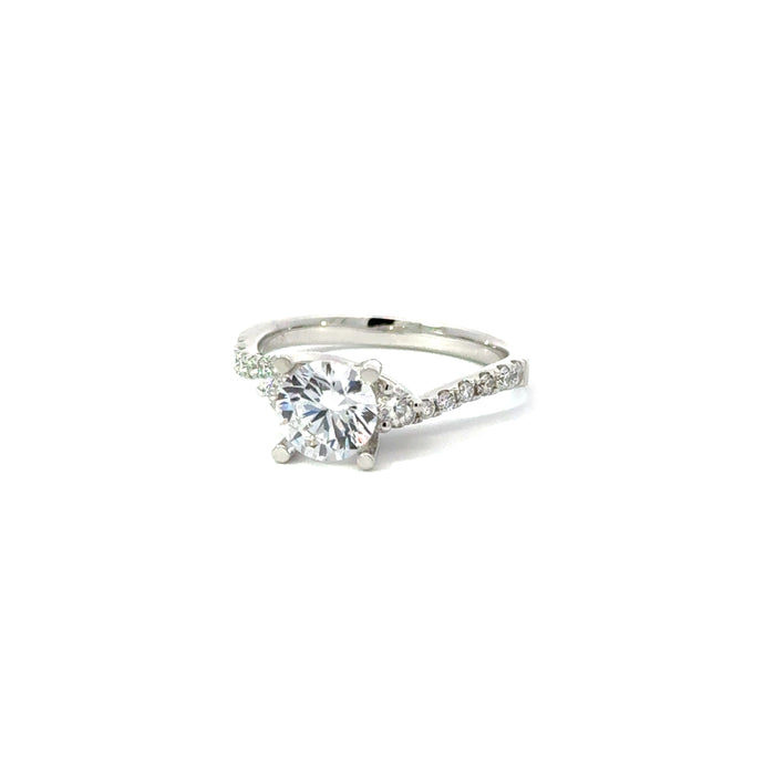 14KT white gold engagement ring with 0.35ctw round diamonds,...