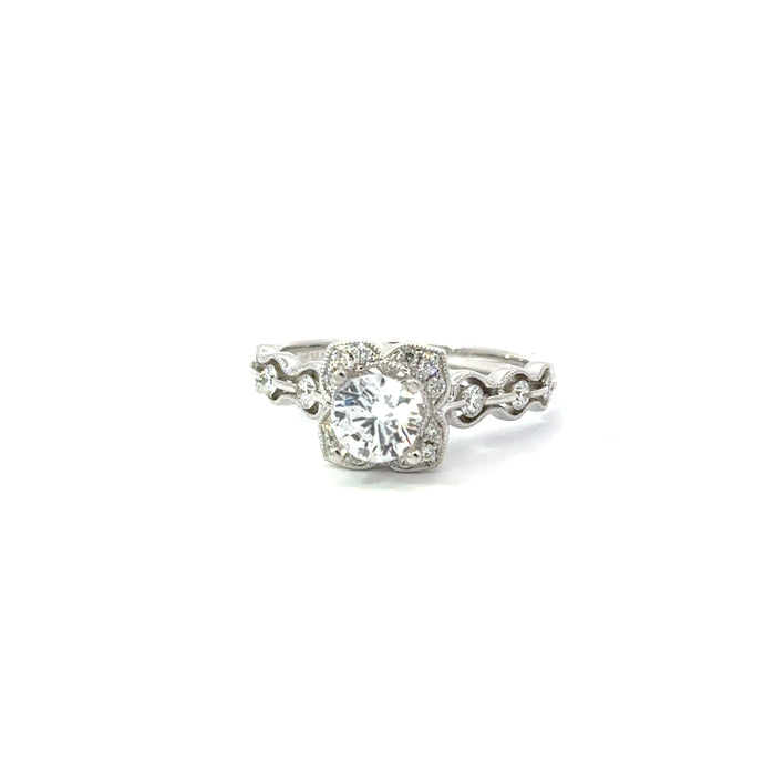 14KT white gold engagement ring with 0.25ctw round diamonds,...