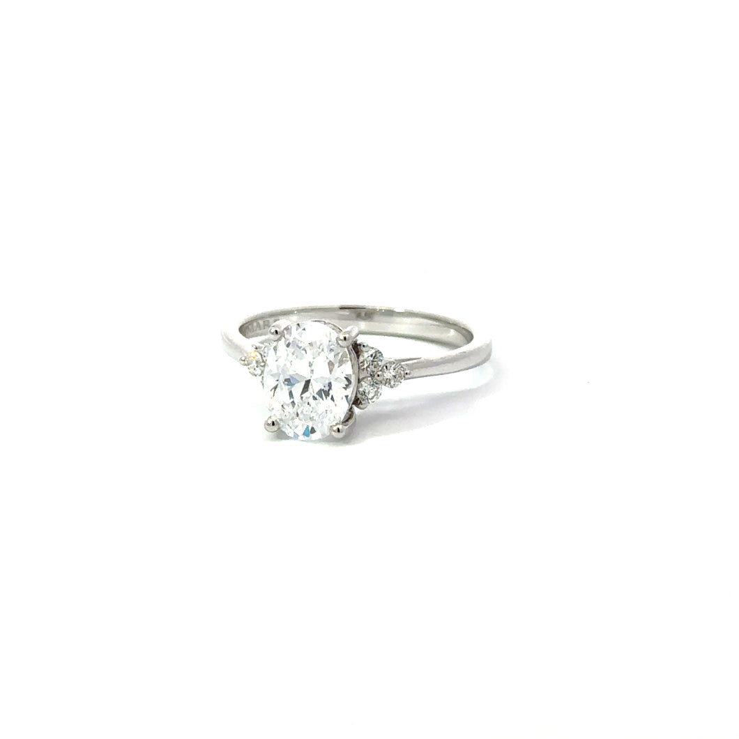 14KT white gold engagement ring with 0.15ctw round diamonds,...