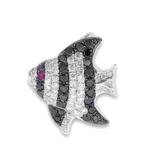 Load image into Gallery viewer, 18KT white gold fish pendant with 0.29ctw round diamonds, G/...
