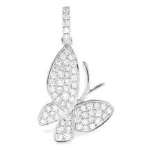Load image into Gallery viewer, 14KT white gold butterfly pendant with 0.42ctw round diamond...
