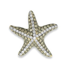 Load image into Gallery viewer, 18KT yellow gold starfish pendant with 0.57ctw champagne dia...
