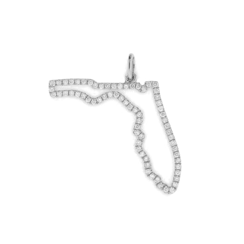 14KT white gold Florida pendant with 0.34ctw round diamonds,...