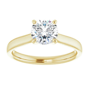 14KT Yellow Gold solitaire engagement ring for 6.5mm round