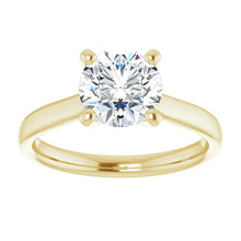 Load image into Gallery viewer, 14KT Yellow Gold solitaire engagement ring for 7.4mm round
