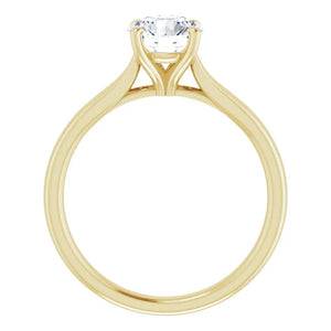 14KT Yellow Gold solitaire engagement ring for 6.5mm round