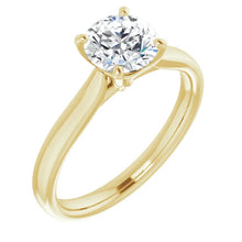 Load image into Gallery viewer, 14KT Yellow Gold solitaire engagement ring for 6.5mm round
