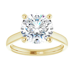 14KT Yellow Gold solitaire engagement ring for 9.4mm round