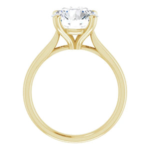 14KT Yellow Gold solitaire engagement ring for 9.4mm round
