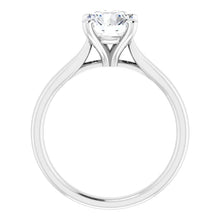 Load image into Gallery viewer, 14KT White Gold solitaire engagement ring for 7.4mm round
