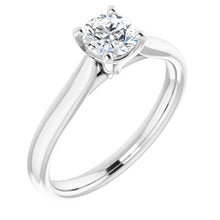 Load image into Gallery viewer, 14KT White Gold solitaire engagement ring for 5.2mm round
