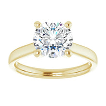 Load image into Gallery viewer, 14KT Yellow Gold solitaire engagement ring for 8mm round
