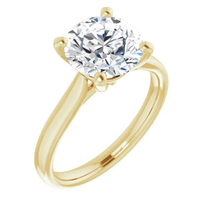 14KT Yellow Gold solitaire engagement ring for 8.8mm round