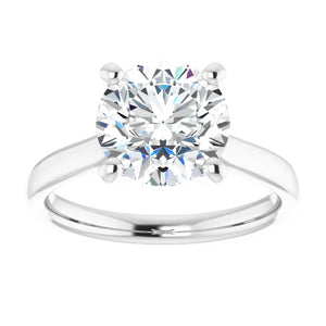 14KT White Gold solitaire engagement ring for 8.8mm round