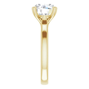 14KT Yellow Gold solitaire engagement ring for 8.8mm round