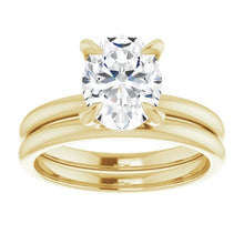 Load image into Gallery viewer, 14KT yellow gold solitaire engagement ring for 9x7mm oval ce...
