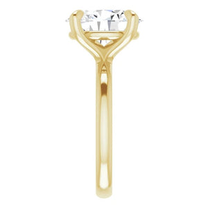 14KT Yellow Gold solitaire engagement ring for 12X10mm oval