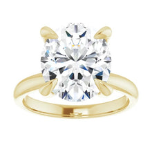 Load image into Gallery viewer, 14KT Yellow Gold solitaire engagement ring for 12X10mm oval
