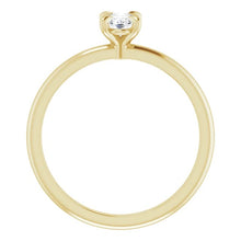 Load image into Gallery viewer, 14KT Yellow Gold solitaire engagement ring for 6X4mm oval
