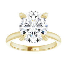 Load image into Gallery viewer, 14KT Yellow Gold solitaire engagement ring for 11X9mm oval
