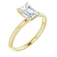 Load image into Gallery viewer, 14KT Yellow Gold solitaire engagement ring for 7X5mm emerald...
