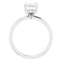 Load image into Gallery viewer, 14KT White Gold solitaire engagement ring for 8X6mm emerald ...
