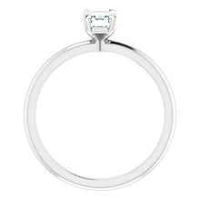 Load image into Gallery viewer, 14KT White Gold solitaire engagement ring for 6X4mm emerald ...
