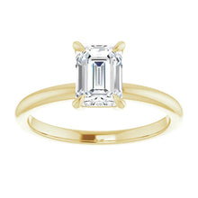 Load image into Gallery viewer, 14KT Yellow Gold solitaire engagement ring for 7X5mm emerald...
