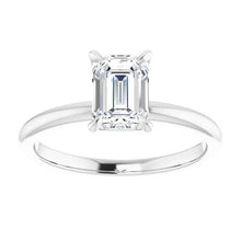 Load image into Gallery viewer, 14KT White Gold solitaire engagement ring for 7X5mm emerald ...
