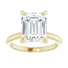 Load image into Gallery viewer, 14KT Yellow Gold solitaire engagement ring for 10X8mm emeral...
