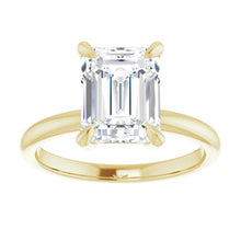 Load image into Gallery viewer, 14KT Yellow Gold solitaire engagement ring for 9X7mm emerald...
