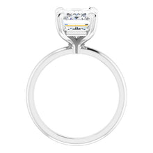 Load image into Gallery viewer, 14KT White Gold solitaire engagement ring for 10X8mm emerald...
