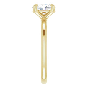 14KT yellow gold solitaire engagement ring for 8x6mm oval ce...