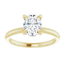 Load image into Gallery viewer, 14KT yellow gold solitaire engagement ring for 8x6mm oval ce...
