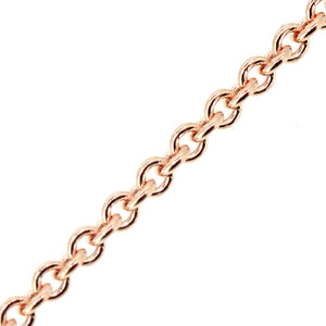 Rose Gold Cable Chain, 1.3mm, 18" adjustable slide