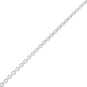 14KT white gold round cable chain, 2.2 mm, 24 inches.