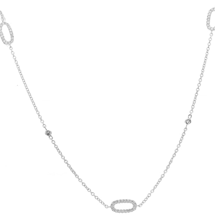 18KT white gold necklace with 1.75ctw round diamonds, G/H-SI...