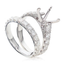 Load image into Gallery viewer, 18KT white gold semi-mount with 1.40ctw graduated round diam...
