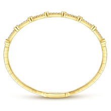 Load image into Gallery viewer, 14K Yellow Gold Bezel Station Diamond Bangle, 0.55ctw H/I-SI
