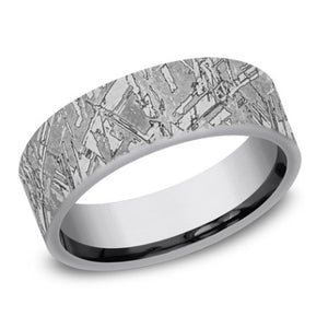 Tantalum band with meteorite finish, 7mm, size 10