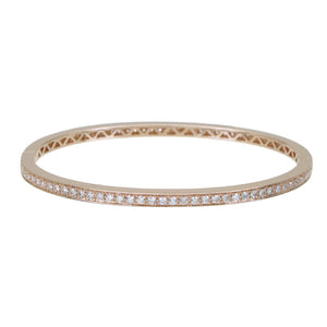 18KT rose gold hinged eternity bangle with 1.33ctw round dia...